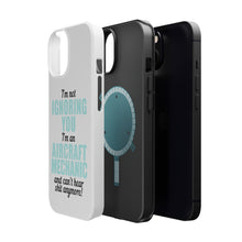 DistinctInk ToughCase for Apple iPhone, Compatible with MagSafe Charging - I'm Not Ignoring You Aircraft Mechanic Can't Hear