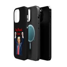 Dual Layer Tough Case for Apple iPhone, Compatible with MagSafe - Trump ‘You Missed, Loser’ Design & Black Background