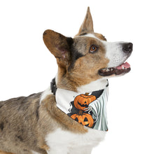 DistinctInk Adjustable Pet Banana Collar with Ghost Skeleton Pumpkins Pattern Design for Halloween