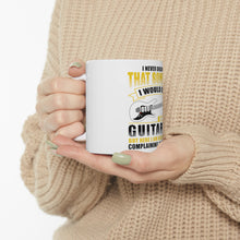 DistinctInk Glossy White Coffee / Tea Mug - Never Dreamed I'd Be Grumpy Old Guitarist