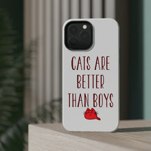 DistinctInk ToughCase for Apple iPhone, Compatible with MagSafe Charging - Cats Are Better Than Boys