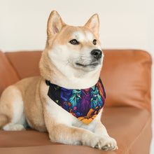 DistinctInk Adjustable Pet Banana Collar with "Mindful Connections" Design for Halloween LGBTQ+ Pride