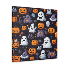 DistinctInk Canvas Wall Art with Spooky Bat-o-lanterns for Halloween