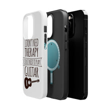 DistinctInk ToughCase for Apple iPhone, Compatible with MagSafe Charging - Don't Need Therapy Need to Play Guitar