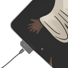 DistinctInk LED Gaming Mouse Pad with Ghastly Skeleton Pumpkin Design for Halloween