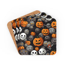 DistinctInk (Set of 4) Corkwood Coasters with Haunted Harvest TimeDesign for Halloween