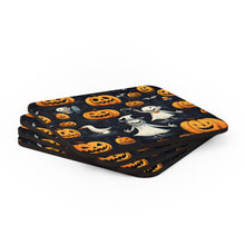 DistinctInk (Set of 4) Corkwood Coasters with The Halloween SpellDesign for Halloween