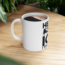 DistinctInk Glossy White Coffee / Tea Mug - Heart as Cold as the Ice I Skate On