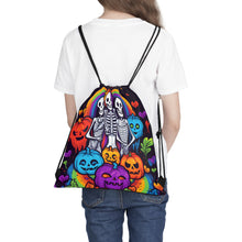 DistinctInk Drawstring Bag Backpack with Exploring Inner Knowledge Design for Halloween  LGBTQ+ Pride