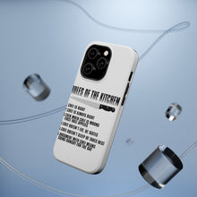 DistinctInk ToughCase for Apple iPhone, Compatible with MagSafe Charging - Rules of the Kitchen - Chef Is Right