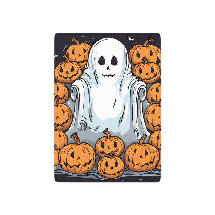 DistinctInk Playing / Poker Cards with Skeletal Ghostly Pumpkins Design for Halloween