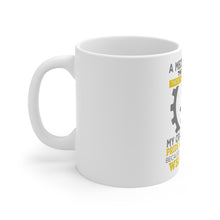 DistinctInk Glossy White Coffee / Tea Mug - Mechanic's Life Pain Is Real Pride Respect