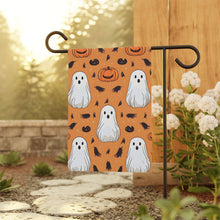 DistinctInk Garden & House Banner / Flag with Ghost Skeleton Cartoon Pumpkin Design for Halloween