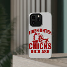 DistinctInk ToughCase for Apple iPhone, Compatible with MagSafe Charging - Firefighter Chicks Kick ASH