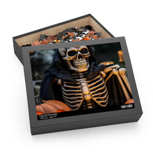 DistinctInk Jigsaw Puzzle with Skellington's Spooky Soiree Design for Halloween