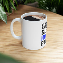 DistinctInk Glossy White Coffee / Tea Mug - Eat Sleep Hockey Repeat
