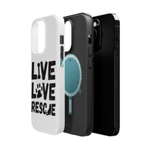 DistinctInk ToughCase for Apple iPhone, Compatible with MagSafe Charging - Live Love Rescue - Dog Paw