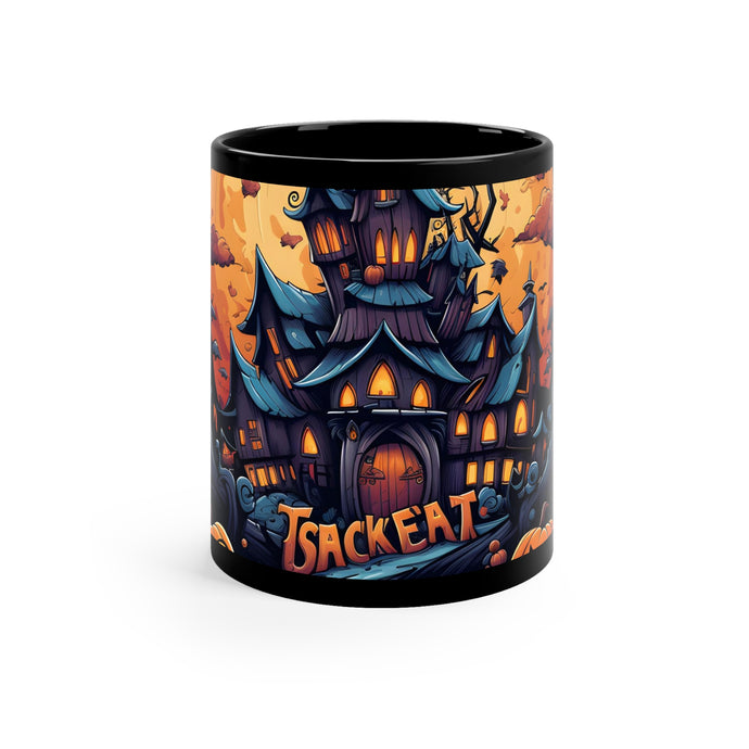 DistinctInk Black Coffee Mug - Spooky Sweet Treats for Halloween