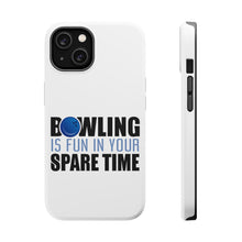 DistinctInk ToughCase for Apple iPhone, Compatible with MagSafe Charging - Bowling is Fun In Your SPARE Time