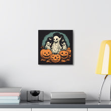 DistinctInk Canvas Wall Art with Spooky Skeleton Pumpkins for Halloween