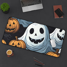 DistinctInk Desk Mat with Ghoulish Ghostbusters and Pumpkins Design for Halloween