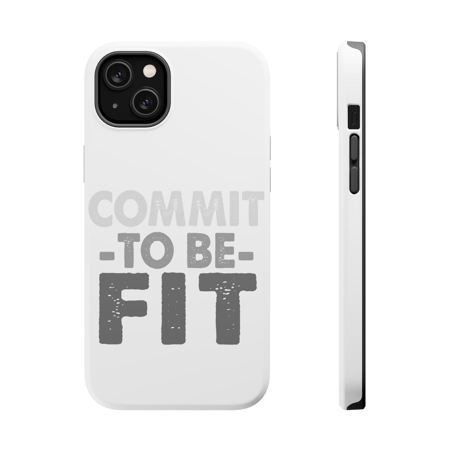 DistinctInk ToughCase for Apple iPhone, Compatible with MagSafe Charging - Commit To Be Fit