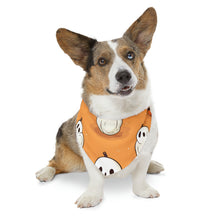 DistinctInk Adjustable Pet Banana Collar with Ghastly Skeleton Pumpkin adorned Design for Halloween