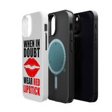 DistinctInk ToughCase for Apple iPhone, Compatible with MagSafe Charging - When in Doubt Where Red Lipstick