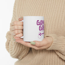DistinctInk Glossy White Coffee / Tea Mug - Gamer Girl - Video Games