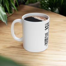 DistinctInk Glossy White Coffee / Tea Mug - Baseball Season Scream at my TV