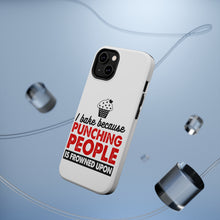 DistinctInk ToughCase for Apple iPhone, Compatible with MagSafe Charging - I Bake Because Punching People is Frowned Upon