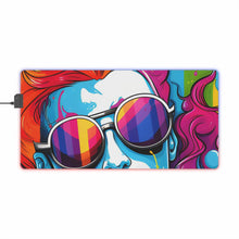 DistinctInk LED Gaming Mouse Pad with Leading with Courage and Grace Design for LGBTQ+ Pride