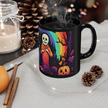 DistinctInk Black Coffee Mug - Living Life to the Fullest for Halloween LGBTQ+ Pride