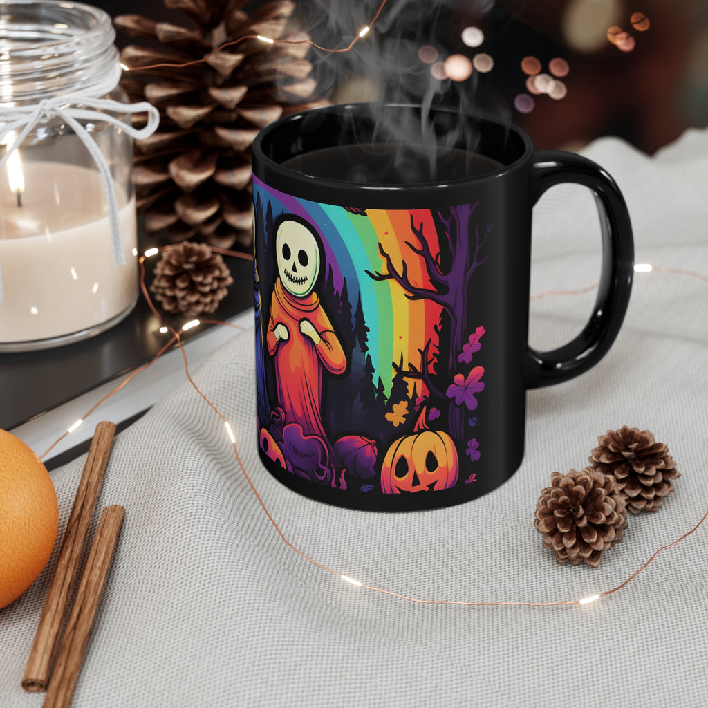 Black Coffee Mug - Living Life to the Fullest for Halloween LGBTQ+ Pride, view 10