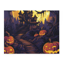 DistinctInk Jigsaw Puzzle with Ghostly Ghouls in the Graveyard Design for Halloween
