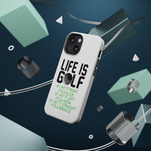 DistinctInk ToughCase for Apple iPhone, Compatible with MagSafe Charging - Life is Golf Slice Hook Straight Miracle