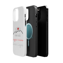 DistinctInk ToughCase for Apple iPhone, Compatible with MagSafe Charging - Nurse - Not All Super Heroes Wear Capes