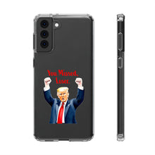 DistinctInk Clear Case for Apple iPhone or Samsung Galaxy - Trump "You Missed, Loser" Cartoon Design