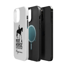 DistinctInk ToughCase for Apple iPhone, Compatible with MagSafe Charging - Ride A Horse for Instant Happiness