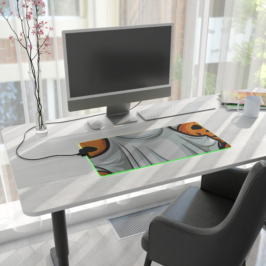LED Gaming Mouse Pad with "Spooky Skeleton Pumpkins" Design for Halloween, view 10