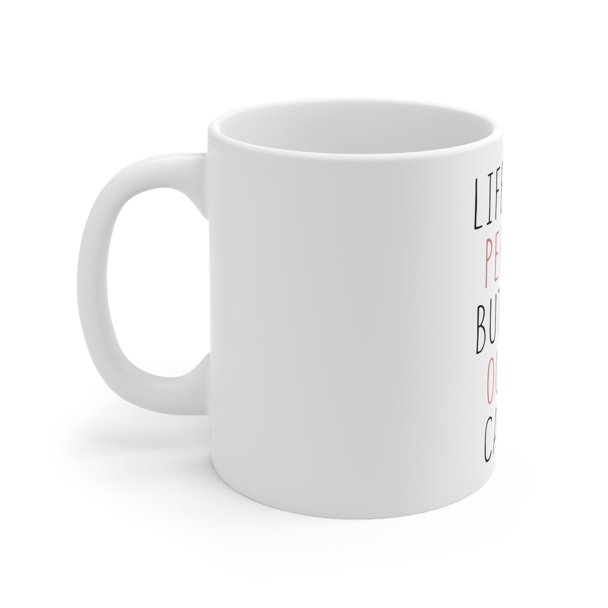 Glossy White Coffee / Tea Mug - Life Isn't Perfect But Your Outfit Can Be, view 2