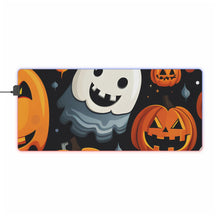 DistinctInk LED Gaming Mouse Pad with Spooky Halloween Night Design for Halloween