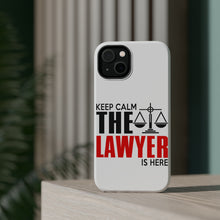 DistinctInk ToughCase for Apple iPhone, Compatible with MagSafe Charging - Keep Calm The Lawyer Is Here