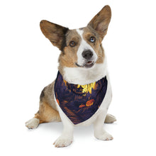 DistinctInk Adjustable Pet Banana Collar with Ghostly Ghouls in the Graveyard Design for Halloween