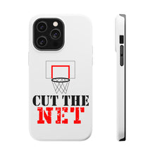 DistinctInk ToughCase for Apple iPhone, Compatible with MagSafe Charging - Cut the Net Basketball