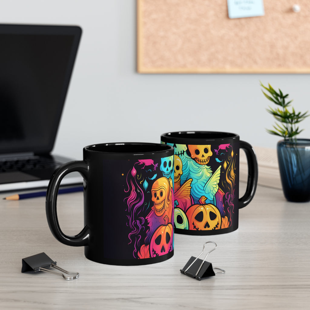 Black Coffee Mug - The Joy of Connecting for Halloween LGBTQ+ Pride, view 5