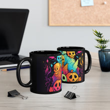 DistinctInk Black Coffee Mug - The Joy of Connecting for Halloween LGBTQ+ Pride