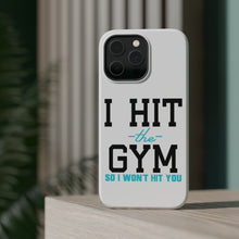 DistinctInk ToughCase for Apple iPhone, Compatible with MagSafe Charging - I Hit the Gym So I Won't Hit You