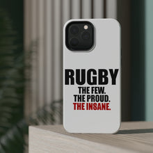 DistinctInk ToughCase for Apple iPhone, Compatible with MagSafe Charging - Rugby The Few The Proud the Insane