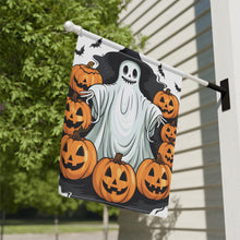 DistinctInk Garden & House Banner / Flag with Ghost Skeleton Pumpkins Pattern Design for Halloween